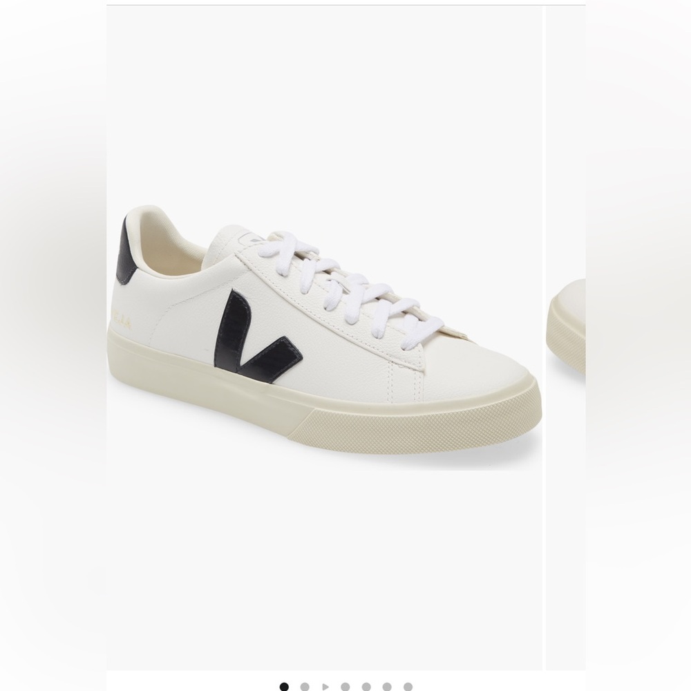 Veja Campo White and Black Low-Top Sneakers